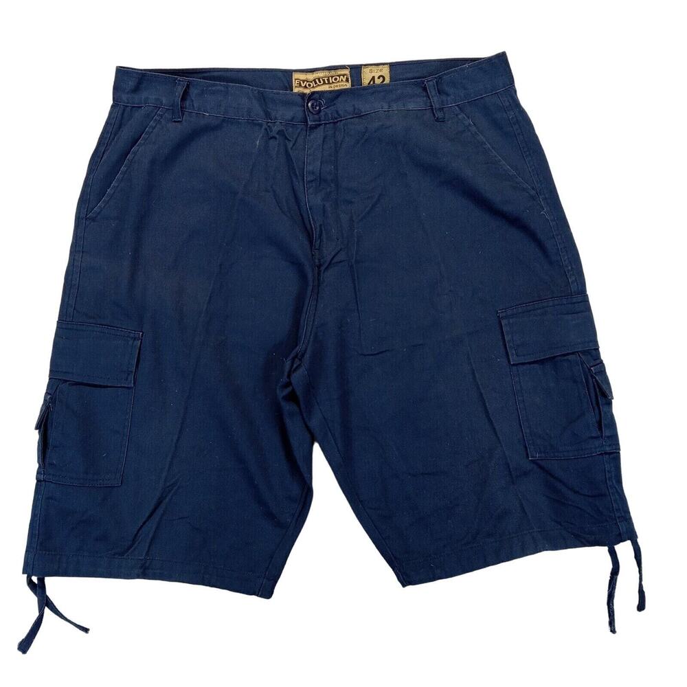 Evolution In Design Cargo Shorts 42 Men's Sportswear Ripcord Fishing Blue Cotton